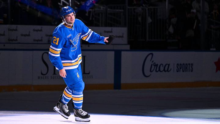 Oct 10, 2026; St. Louis, Missouri, USA; St. Louis Blues right wing Jimmy Snuggerud (21) salutes the fans after he was named first star of the game after the Blues defeated the Columbus Blue Jackets at Enterprise Center. Mandatory Credit: Jeff Curry-Imagn Images Oct 10, 2026; St. Louis, Missouri, USA; St. Louis Blues right wing Jimmy Snuggerud (21) salutes the fans after he was named first star of the game after the Blues defeated the Columbus Blue Jackets at Enterprise Center. Mandatory Credit: Jeff Curry-Imagn Images