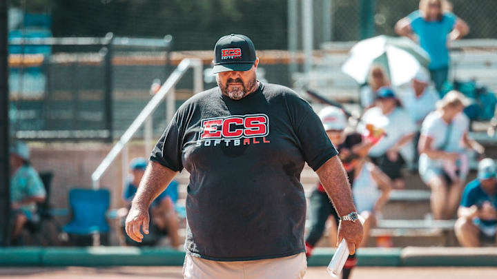 Evangelical Christian beat Geneva of Caselberry 17-14 to win the 2025 Class 1A state softball title on Wednesday, May 21. ECS softball coach Johnny Manetta.