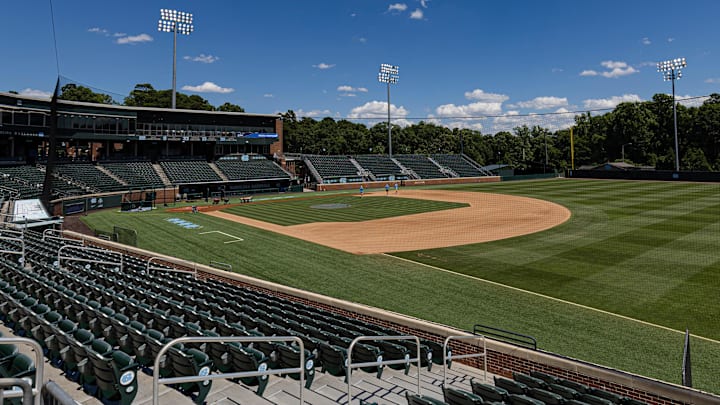 Jun 7, 2024; Chapel Hill, NC, USA; Boshamer Stadium prior to the North Carolina Tar Heels and West Virginia Mountaineers playing in the DI Baseball Super Regional.  Mandatory Credit: Jeffrey Camarati-Imagn Images