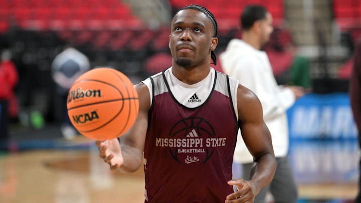Mississippi State basketball gaurd Josh Hubbard (12) during NCAA pre tournament practice at Lenovo Center. Mississippi State basketball gaurd Josh Hubbard (12) during NCAA pre tournament practice at Lenovo Center.