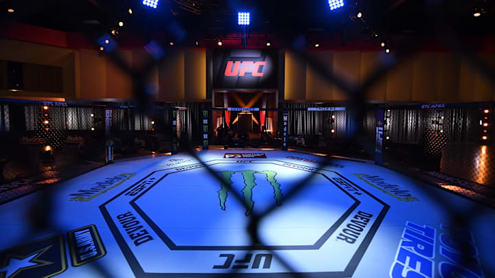 June 6, 2020; Las Vegas, NV, USA; A general view of the octagon prior to UFC 250 at the UFC APEX. 