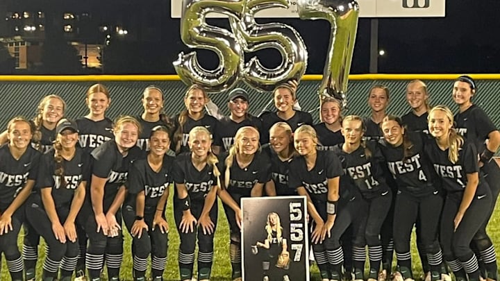 Millard West Team Photo After Burdorf Breaks Strikeout Record