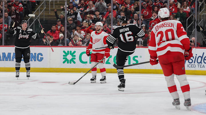 New Jersey Devils forward Connor Brown made the Detroit Red Wings pay for a costly defensive gaffe.