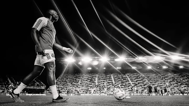 Former Inter Miami defender Kamal Miller warms up before the 2023 U.S. Open Cup final, which the Herons lost to Houston Dynamo, 2-1.
