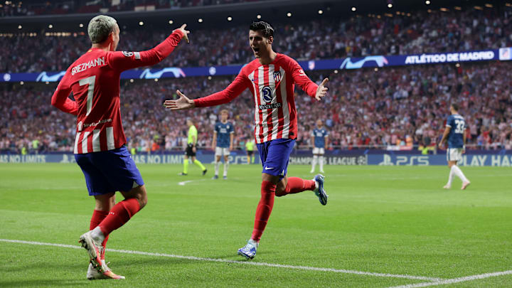 Morata e Griezmann podem ajudar o Atleti a continuar na liderança do Grupo E pelo saldo de gols; a equipe está empatada em pontos com a Lazio