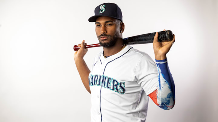 Seattle Mariners outfielder Lazaro Montes poses for a portrait during media day Feb. 20 at Peoria Sports Complex. Seattle Mariners outfielder Lazaro Montes poses for a portrait during media day Feb. 20 at Peoria Sports Complex.
