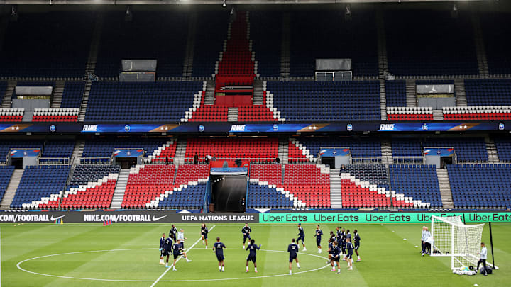 L'équipe de France au Parc des Princes