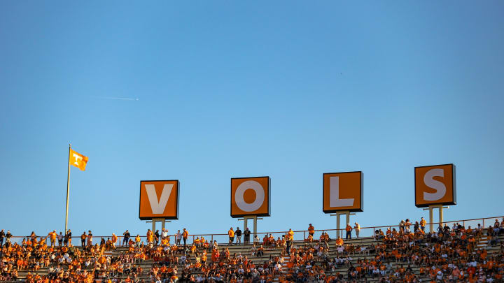 Sep 23, 2023; Knoxville, Tennessee, USA; The moon is seen above Neyland Stadium during the second half of the game between the Tennessee Volunteers and the UTSA Roadrunners. Mandatory Credit: Randy Sartin-USA TODAY Sports