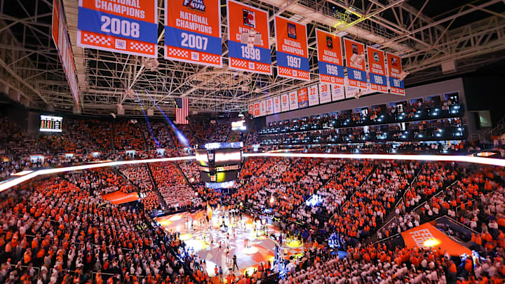 Feb 1, 2025; Knoxville, Tennessee, USA; General view before the game between the Tennessee Volunteers and the Florida Gators at Thompson-Boling Arena at Food City Center. Mandatory Credit: Randy Sartin-Imagn Images