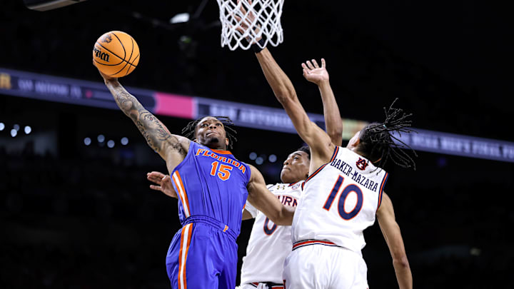 Florida Gators guard Alijah Martin had two highlight plays with dunks in transition in the team's win over Auburn in the Final Four. "We've been waiting on him all year," guard Walter Clayton Jr. joked. Florida Gators guard Alijah Martin had two highlight plays with dunks in transition in the team's win over Auburn in the Final Four. "We've been waiting on him all year," guard Walter Clayton Jr. joked.