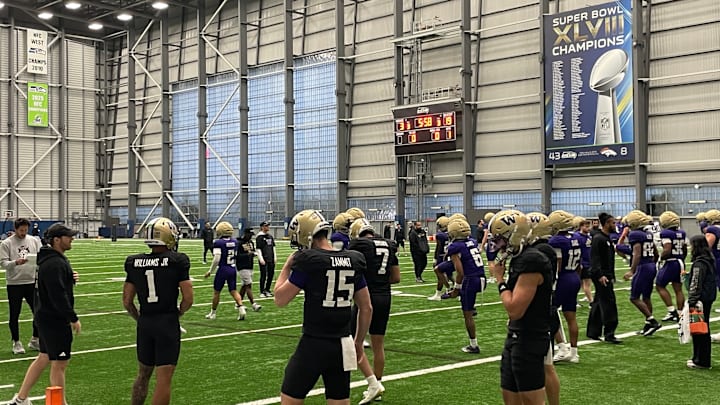The Huskies get loose on the Seahawks' home field. The Huskies get loose on the Seahawks' home field.
