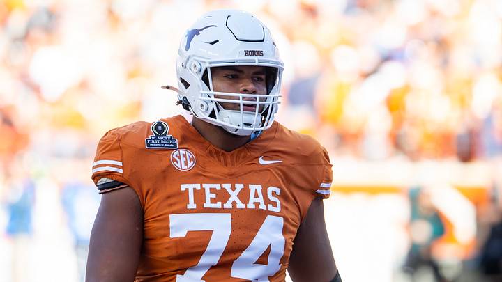 Texas Longhorns offensive lineman Trevor Goosby against the Clemson Tigers during the CFP National playoff first round at Darrell K Royal-Texas Memorial Stadium. Texas Longhorns offensive lineman Trevor Goosby against the Clemson Tigers during the CFP National playoff first round at Darrell K Royal-Texas Memorial Stadium.