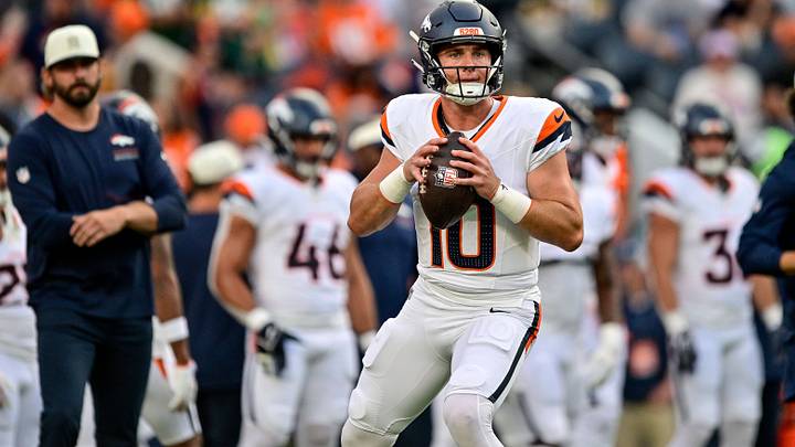 DENVER, CO - AUGUST 21: Denver Broncos quarterback Bo Nix (10) warms up before a preseason game between the Green Bay Packers and the Denver Broncos at Empower Field at Mile High on August 21, 2026 in Denver, Colorado. DENVER, CO - AUGUST 21: Denver Broncos quarterback Bo Nix (10) warms up before a preseason game between the Green Bay Packers and the Denver Broncos at Empower Field at Mile High on August 21, 2026 in Denver, Colorado.