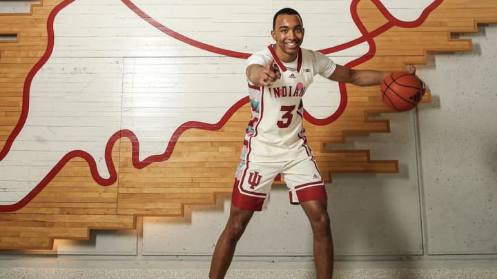 Indiana class of 2024 commit Bryson Tucker pictured during his recruiting visit.