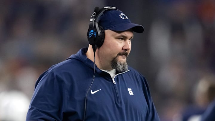 Dec 31, 2024; Glendale, AZ, USA; Penn State Nittany Lions tight ends coach Ty Howle against the Boise State Broncos during the Fiesta Bowl at State Farm Stadium. Mandatory Credit: Mark J. Rebilas-Imagn Images