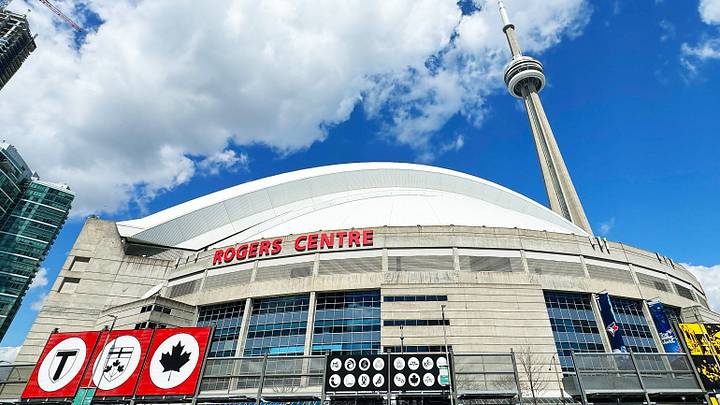 Apr 15, 2024; Toronto, Ontario, CAN; A general exterior view of the Rogers Centre before a game between the New York Yankees and theToronto Blue Jays. Mandatory Credit: Nick Turchiaro-USA TODAY Sports Apr 15, 2024; Toronto, Ontario, CAN; A general exterior view of the Rogers Centre before a game between the New York Yankees and theToronto Blue Jays. Mandatory Credit: Nick Turchiaro-USA TODAY Sports
