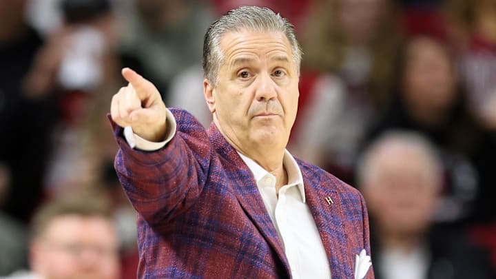 Arkansas Razorbacks coach John Calipari during the first half against the South Carolina Gamecocks at Bud Walton Arena in Fayetteville, Ark.