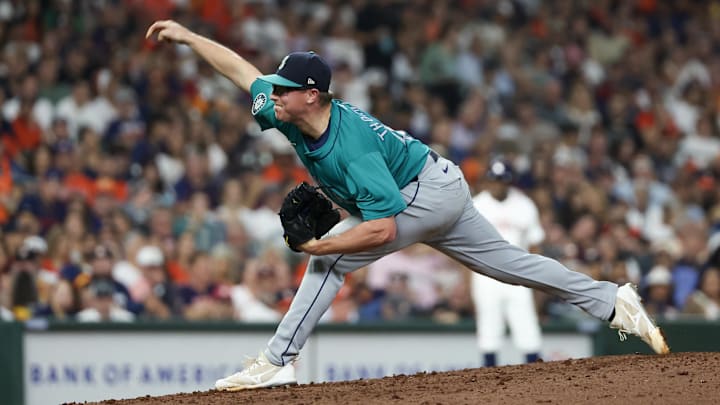 Seattle Mariners reliever Trent Thornton throws during a game against the Houston Astros on Tuesday at Minute Maid Park.
