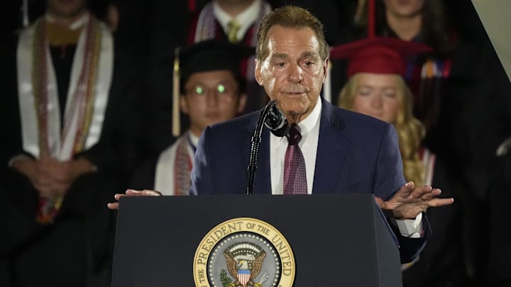 Nick Saban addresses talk around President Trump's idea to establish a national college sports commission.