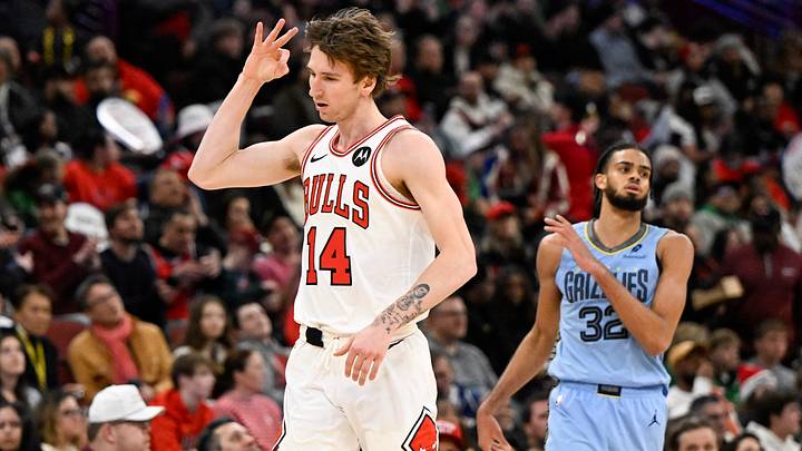 Mar 16, 2026; Chicago, Illinois, USA; Chicago Bulls forward Matas Buzelis (14) gestures after scoring a three point basket during the second half against the Memphis Grizzlies at United Center. Mandatory Credit: Matt Marton-Imagn Images Mar 16, 2026; Chicago, Illinois, USA; Chicago Bulls forward Matas Buzelis (14) gestures after scoring a three point basket during the second half against the Memphis Grizzlies at United Center. Mandatory Credit: Matt Marton-Imagn Images