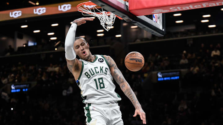Milwaukee Bucks forward Kyle Kuzma came up with one of the few highlights vs. the Brooklyn Nets in last Sunday's blowout loss at Barclays Center and should be in the mix in Minnesota following a mid-week absence due to illness. Mandatory Credit: John Jones-Imagn Images