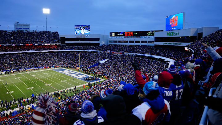 Jan 4, 2026; Orchard Park, New York, USA; A general view inside the stadium before the game between the Buffalo Bills and the New York Jets at Highmark Stadium. 