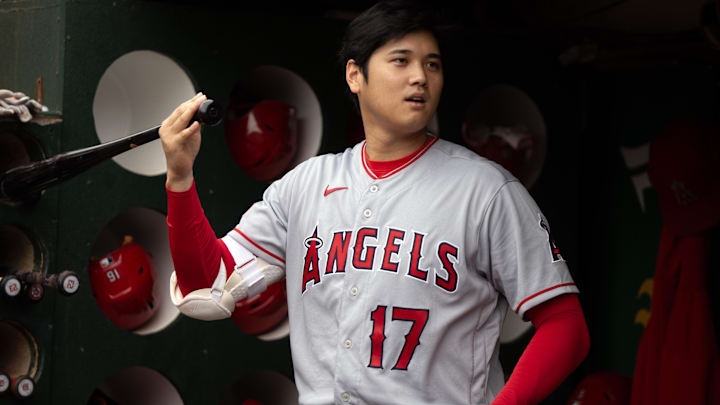 Sep 2, 2023; Oakland, California, USA; Los Angeles Angels designated hitter Shohei Ohtani (17)