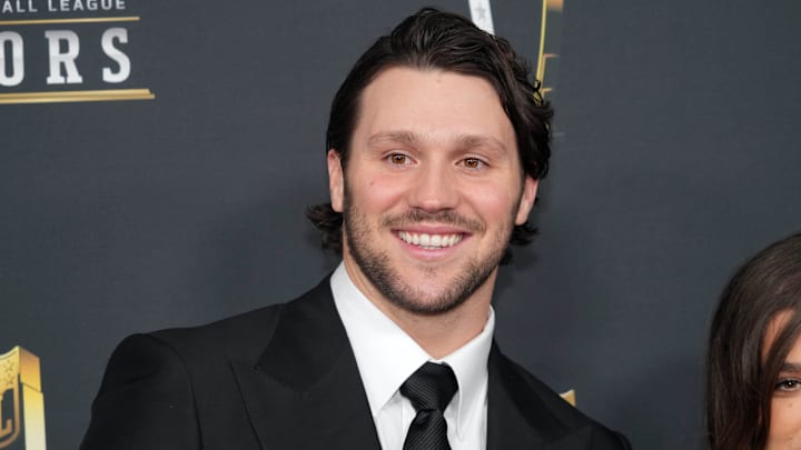 Josh Allen on the red carpet before Super Bowl LIX NFL Honors at Saenger Theatre