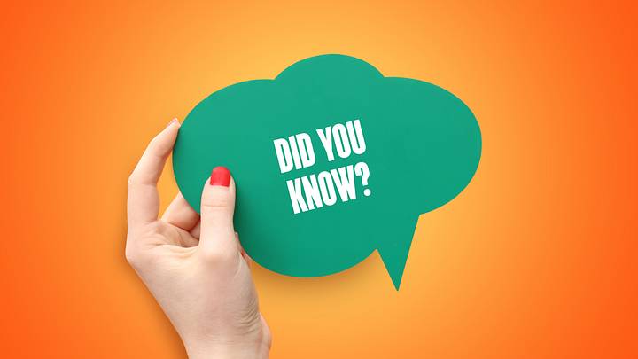 Woman holding a bubble that reads "did you know"? Woman holding a bubble that reads "did you know"?