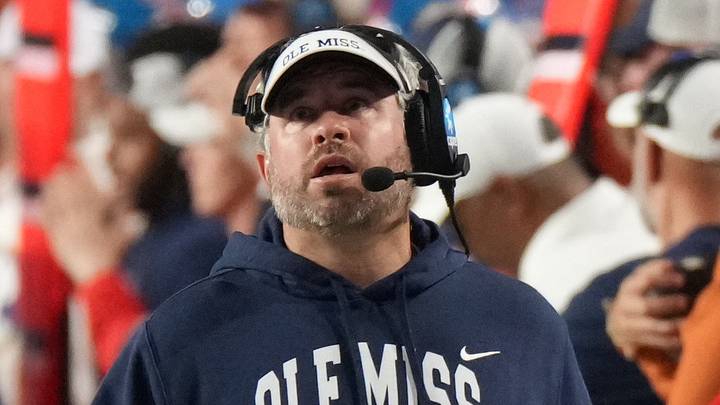 Mississippi Rebels head coach Pete Golding looks up during the first half against the Texas Longhorns at Darrell K Royal-Texas Memorial Stadium. Mandatory Credit: Scott Wachter-Imagn Images Mississippi Rebels head coach Pete Golding looks up during the first half against the Texas Longhorns at Darrell K Royal-Texas Memorial Stadium. Mandatory Credit: Scott Wachter-Imagn Images