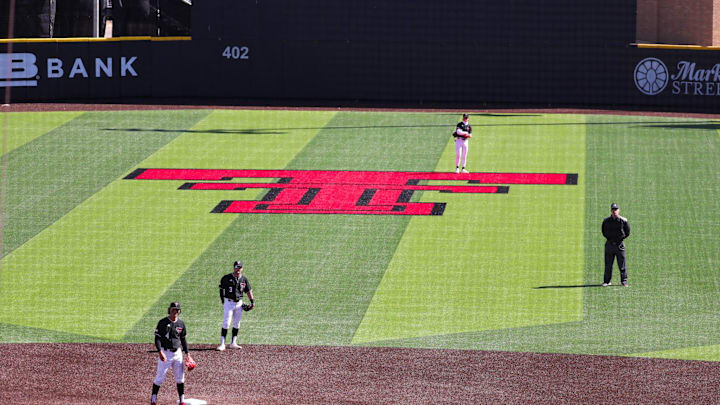 Texas Tech prepares to face UAlbany in a non-conference baseball game, Friday, Feb. 20, 2026, at Rip Griffin Park.