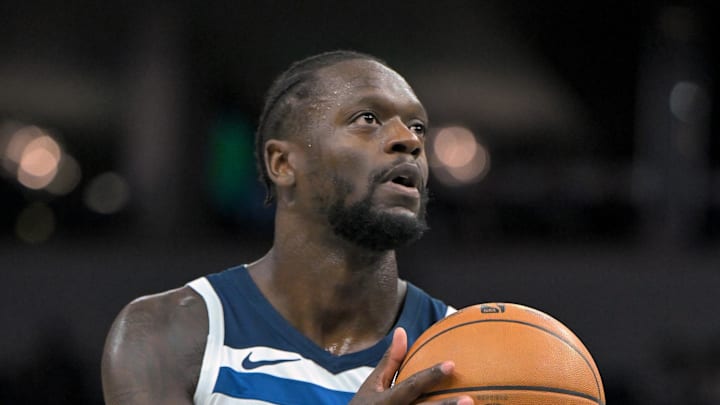 Oct 7, 2025; Minneapolis, Minnesota, USA; Minnesota Timberwolves forward Julius Randle (30) shoots a free-throw against the Indiana Pacers during the first quarter at Target Center. Mandatory Credit: Nick Wosika-Imagn Images Oct 7, 2025; Minneapolis, Minnesota, USA; Minnesota Timberwolves forward Julius Randle (30) shoots a free-throw against the Indiana Pacers during the first quarter at Target Center. Mandatory Credit: Nick Wosika-Imagn Images