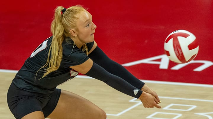 Nebraska's Olivia Mauch took over as libero in the third set, helping to spark a reverse sweep in Nashville. Nebraska's Olivia Mauch took over as libero in the third set, helping to spark a reverse sweep in Nashville.