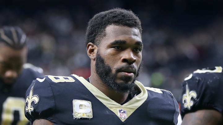 Nov 7, 2021; New Orleans, Louisiana, USA; New Orleans Saints defensive back J.T. Gray (48) after their game against the Atlanta Falcons at the Caesars Superdome. Mandatory Credit: Chuck Cook-Imagn Images Nov 7, 2021; New Orleans, Louisiana, USA; New Orleans Saints defensive back J.T. Gray (48) after their game against the Atlanta Falcons at the Caesars Superdome. Mandatory Credit: Chuck Cook-Imagn Images