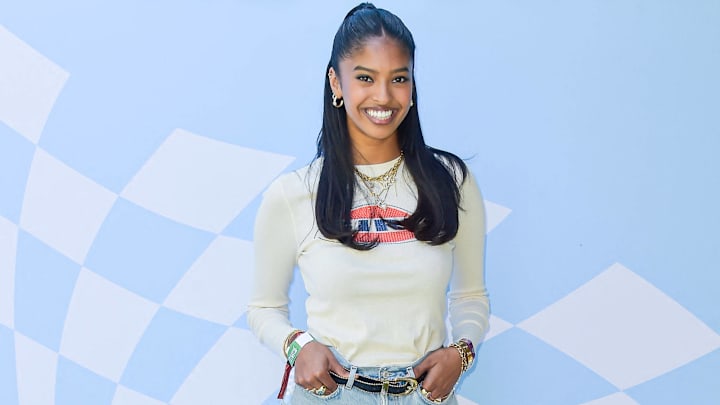 Natalia Bryant arrives at the 7th Annual REVOLVE Festival 2024 during the 2024 Coachella Valley Music And Arts Festival.