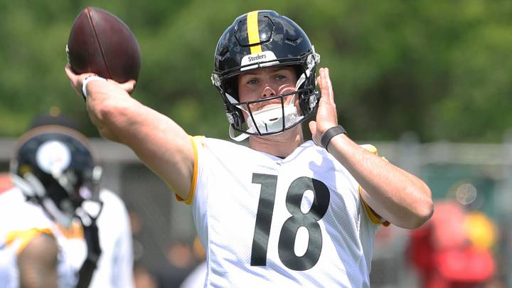 May 28, 2026; Pittsburgh, PA, USA; Pittsburgh Steelers quarterback Will Howard (18) participates in OTA drills at the UPMC Rooney Sports Complex. Mandatory Credit: Charles LeClaire-Imagn Images May 28, 2026; Pittsburgh, PA, USA; Pittsburgh Steelers quarterback Will Howard (18) participates in OTA drills at the UPMC Rooney Sports Complex. Mandatory Credit: Charles LeClaire-Imagn Images