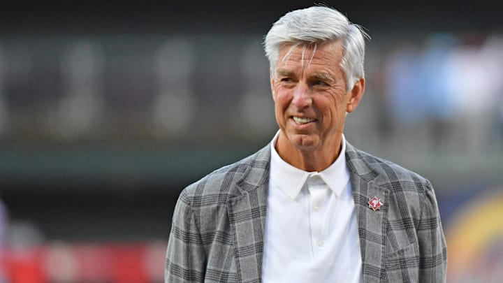 Apr 10, 2023; Philadelphia, Pennsylvania, USA; Philadelphia Phillies President of Baseball Operations Dave Dombrowski before game against the Miami Marlins at Citizens Bank Park. Mandatory Credit: Eric Hartline-Imagn Images