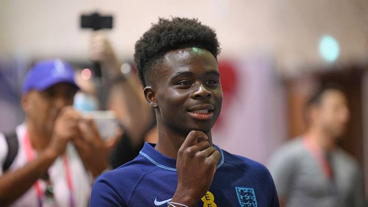 Saka was keen for a picture with a fellow Three Lions hero Saka was keen for a picture with a fellow Three Lions hero