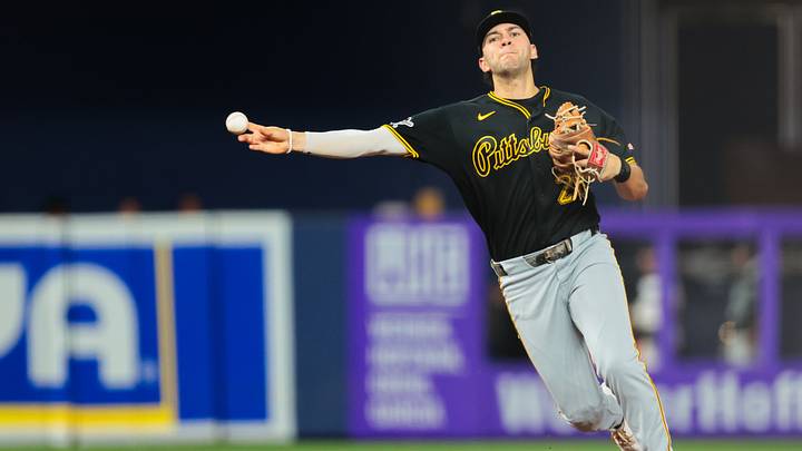 Aug 12, 2026; Miami, Florida, USA; Pittsburgh Pirates shortstop Jacob Gonzalez (26) throws to first base to retire Miami Marlins shortstop Otto Lopez (not pictured) during the sixth inning at loanDepot Park. Mandatory Credit: Sam Navarro-Imagn Images Aug 12, 2026; Miami, Florida, USA; Pittsburgh Pirates shortstop Jacob Gonzalez (26) throws to first base to retire Miami Marlins shortstop Otto Lopez (not pictured) during the sixth inning at loanDepot Park. Mandatory Credit: Sam Navarro-Imagn Images