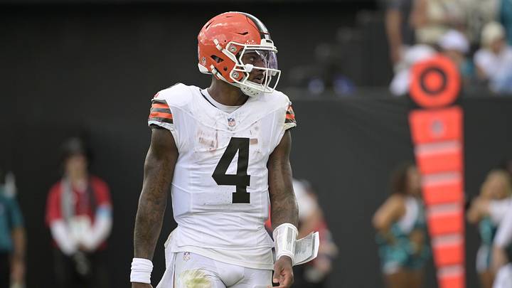 Sep 13, 2026; Jacksonville, Florida, USA; Cleveland Browns quarterback Deshaun Watson (4) in the third quarter against the Jacksonville Jaguars rat EverBank Stadium. Mandatory Credit: Melina Myers-Imagn Images Sep 13, 2026; Jacksonville, Florida, USA; Cleveland Browns quarterback Deshaun Watson (4) in the third quarter against the Jacksonville Jaguars rat EverBank Stadium. Mandatory Credit: Melina Myers-Imagn Images