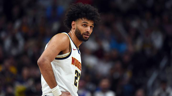 Apr 18, 2026; Denver, Colorado, USA; Denver Nuggets guard Jamal Murray (27) during the second half against the Minnesota Timberwolves in game one of the first round of the 2026 NBA Playoffs at Ball Arena. Mandatory Credit: Christopher Hanewinckel-Imagn Images