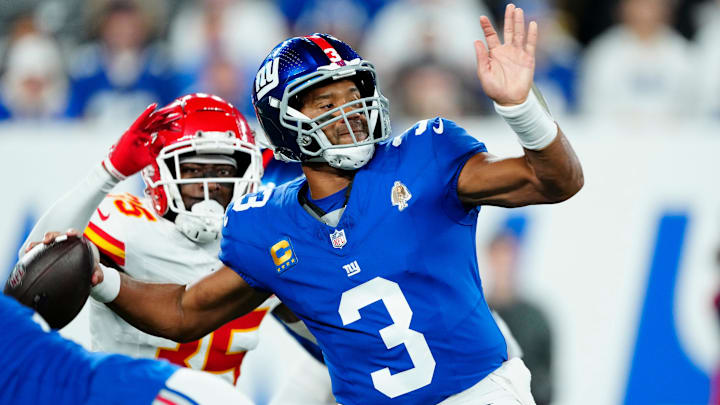 New York Giants quarterback Russell Wilson (3) 
