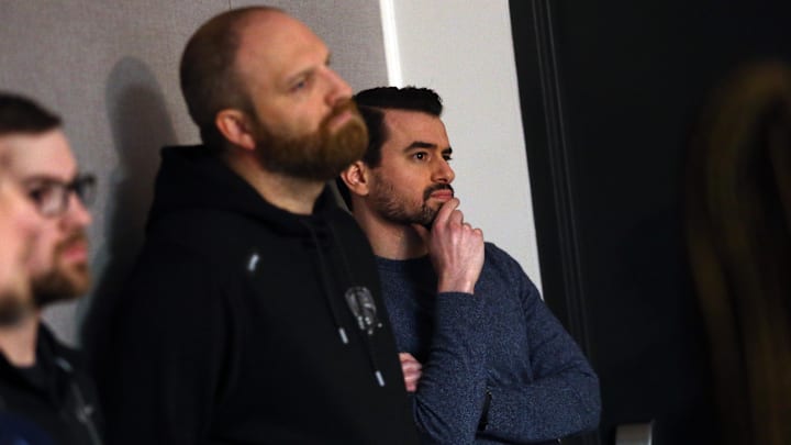 Dec 15, 2023; Memphis, TN, USA; Memphis Grizzlies head coach Taylor Jenkins (left) and general