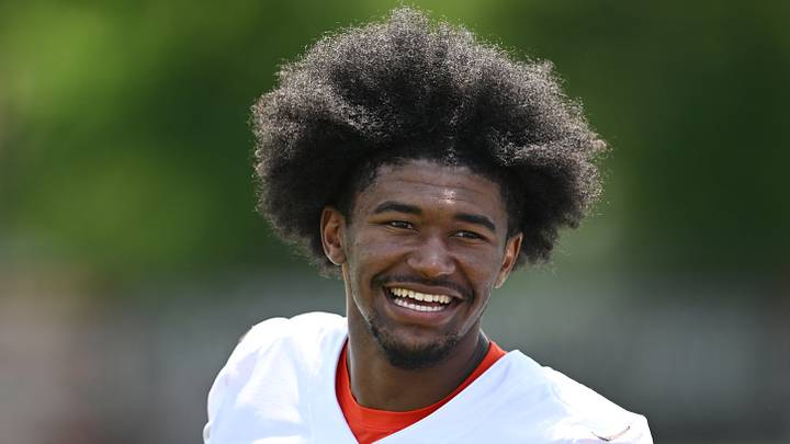 Cleveland Browns wide receiver KC Concepcion (1) smiling
