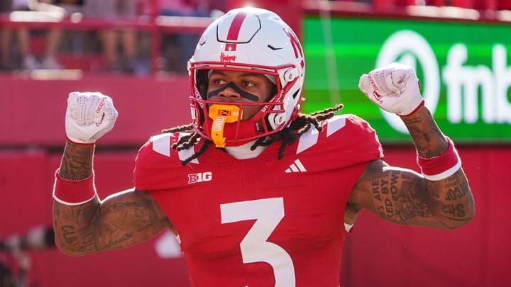 Oct 3, 2026; Lincoln, Nebraska, USA; Nebraska Cornhuskers wide receiver Kwazi Gilmer (3) celebrates after a first down against the Maryland Terrapins during the second quarter at Memorial Stadium. Mandatory Credit: Dylan Widger-Imagn Images Oct 3, 2026; Lincoln, Nebraska, USA; Nebraska Cornhuskers wide receiver Kwazi Gilmer (3) celebrates after a first down against the Maryland Terrapins during the second quarter at Memorial Stadium. Mandatory Credit: Dylan Widger-Imagn Images