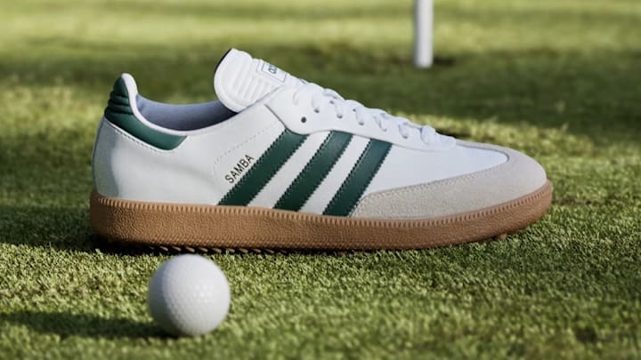 The adidas Samba Spikeless Golf shoe.