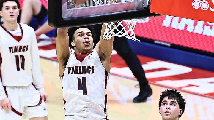 Princeton's Kam Mercer drives to the basket during their Division I state championship win over Hilliard Bradley Sunday, March 22, 2026.