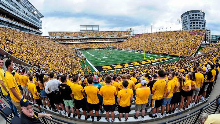Sep 1, 2018; Iowa City, IA, USA; A general view of Kinnick Stadium during the second quarter between the Iowa Hawkeyes and the Northern Illinois Huskies. Mandatory Credit: Jeffrey Becker-USA TODAY Sports Sep 1, 2018; Iowa City, IA, USA; A general view of Kinnick Stadium during the second quarter between the Iowa Hawkeyes and the Northern Illinois Huskies. Mandatory Credit: Jeffrey Becker-USA TODAY Sports