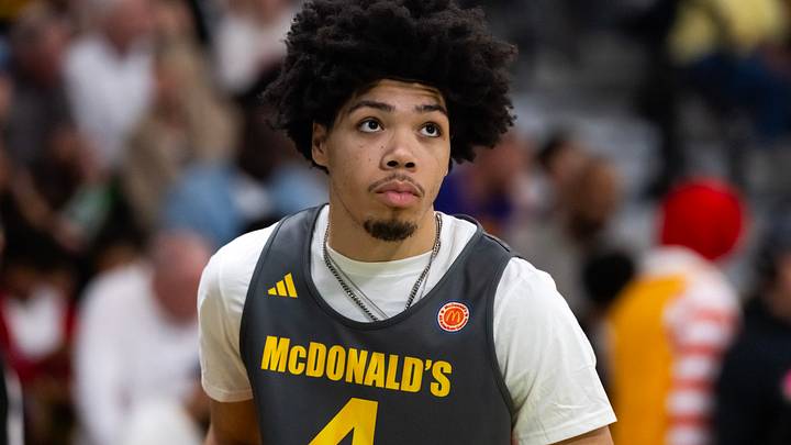 Mar 30, 2026; Goodyear, AZ, USA; Tyran Stokes during the McDonalds All American Jam Fest at Millennium High School. Mandatory Credit: Mark J. Rebilas-Imagn Images Mar 30, 2026; Goodyear, AZ, USA; Tyran Stokes during the McDonalds All American Jam Fest at Millennium High School. Mandatory Credit: Mark J. Rebilas-Imagn Images