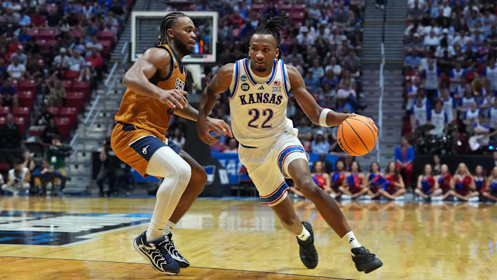 Kansas Jayhawks guard Darryn Peterson is an intriguing prop target on Sunday. Kansas Jayhawks guard Darryn Peterson is an intriguing prop target on Sunday.